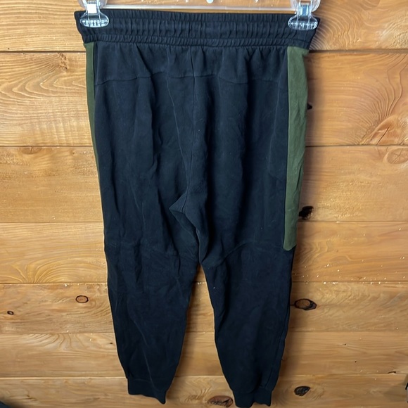 Jogger Sweatpants Men Small per measurement Pockets Drawstring Grn‎ Black Casual - Picture 5 of 6